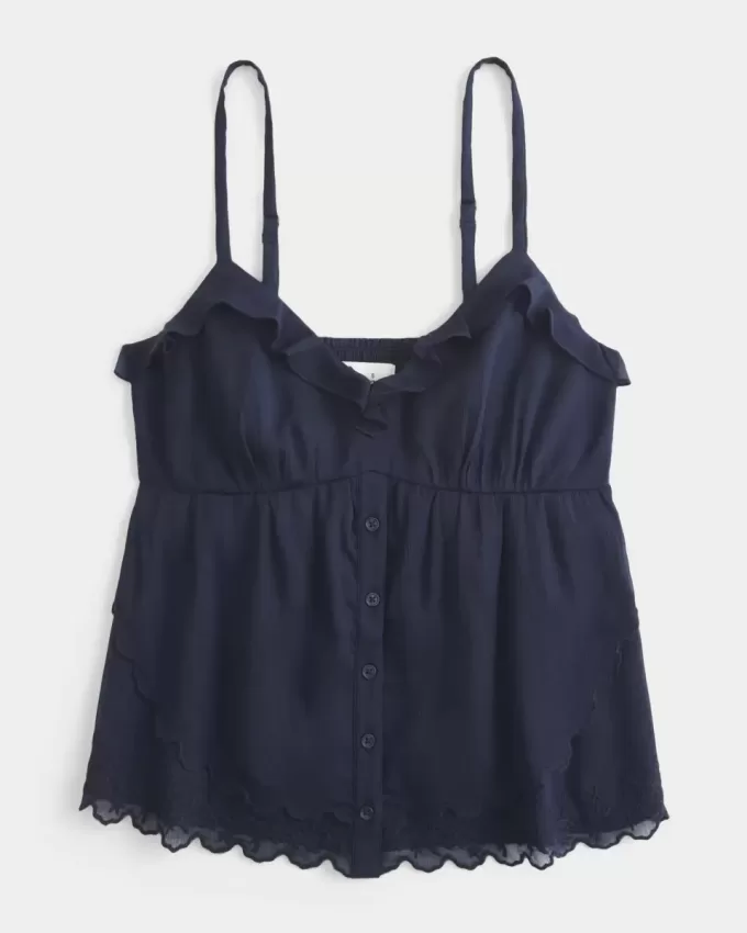Einfaches Chiffon-Babydoll-Top