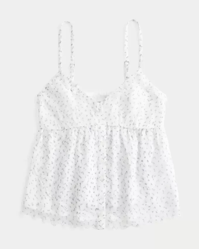 Einfaches Chiffon-Babydoll-Top