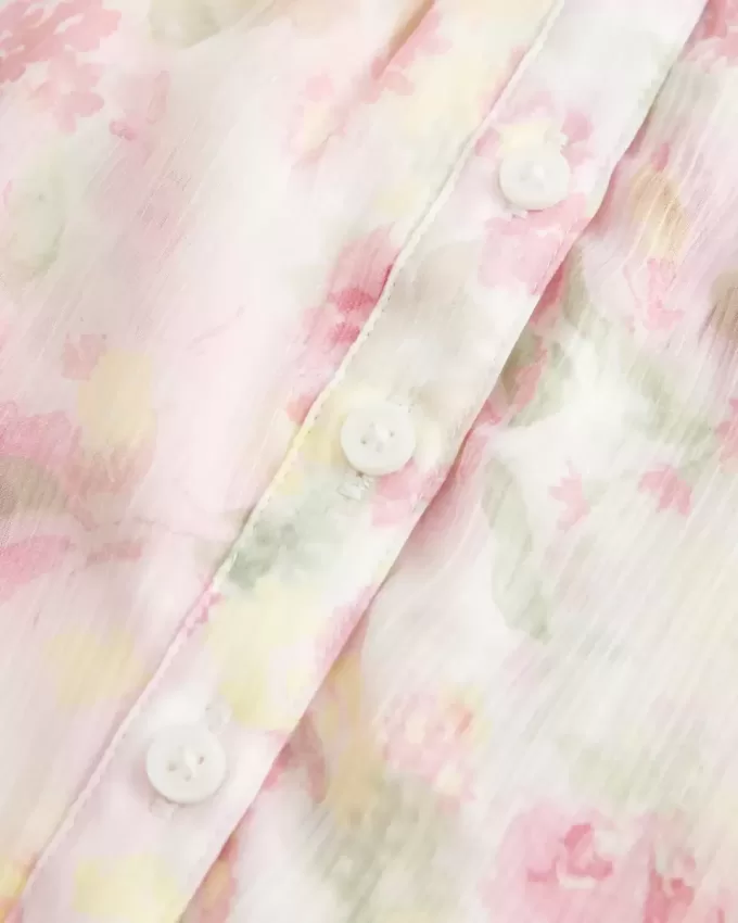 Einfaches Chiffon-Babydoll-Top
