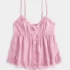 Einfaches Chiffon-Babydoll-Top