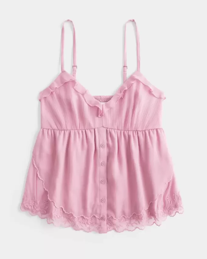 Einfaches Chiffon-Babydoll-Top