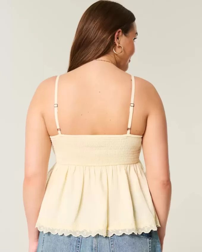 Einfaches Chiffon-Babydoll-Top