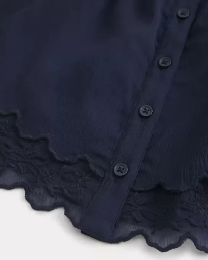 Einfaches Chiffon-Babydoll-Top