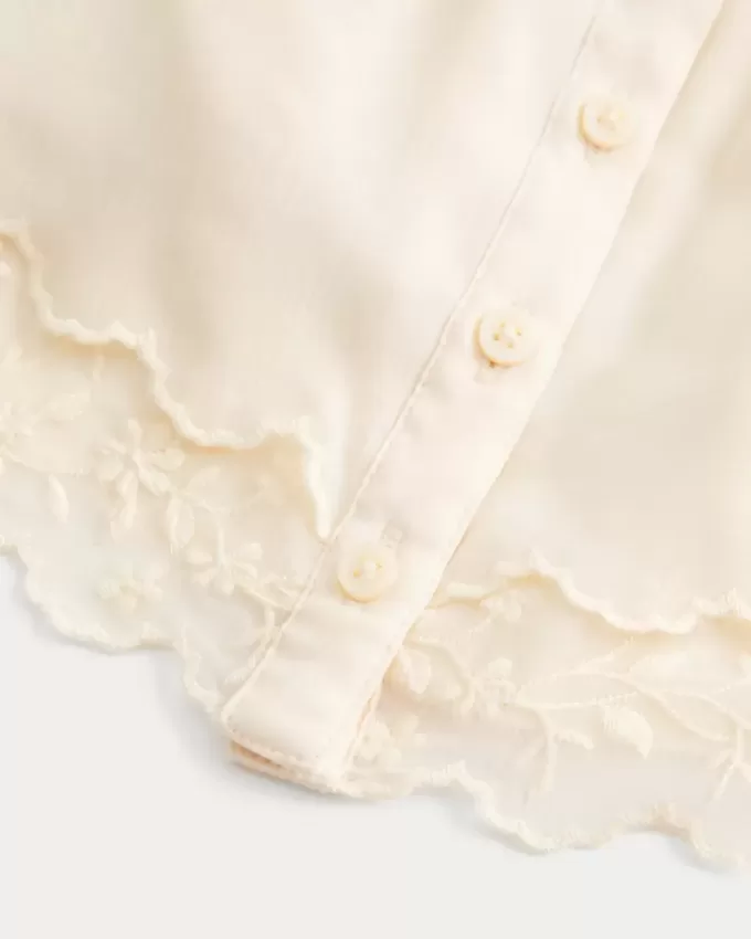 Einfaches Chiffon-Babydoll-Top