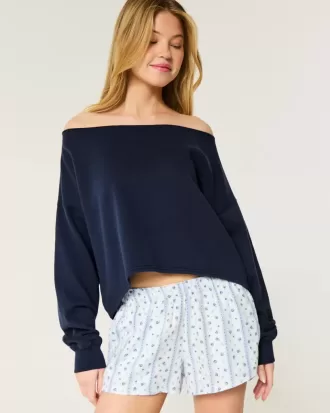 Einfaches, doppeltes, schulterfreies Sweatshirt