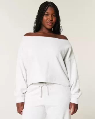 Einfaches, doppeltes, schulterfreies Sweatshirt