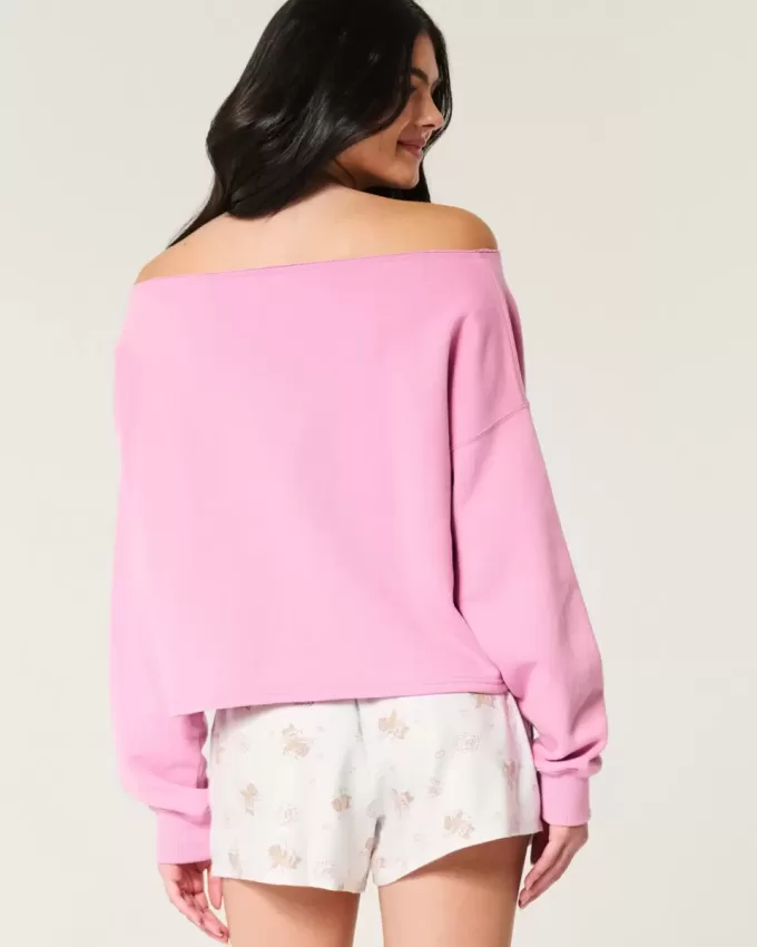 Einfaches, doppeltes, schulterfreies Sweatshirt Einfaches, doppeltes, schulterfreies Sweatshirt