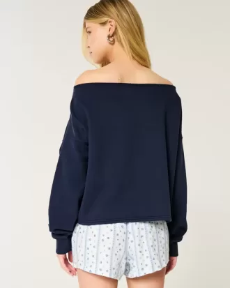 Einfaches, doppeltes, schulterfreies Sweatshirt