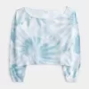 Einfaches, doppeltes, schulterfreies Sweatshirt mit Batikmuster