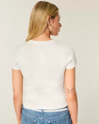 Einfaches kurzärmliges Baby-T-Shirt mit Rundhalsausschnitt und Reh-Print