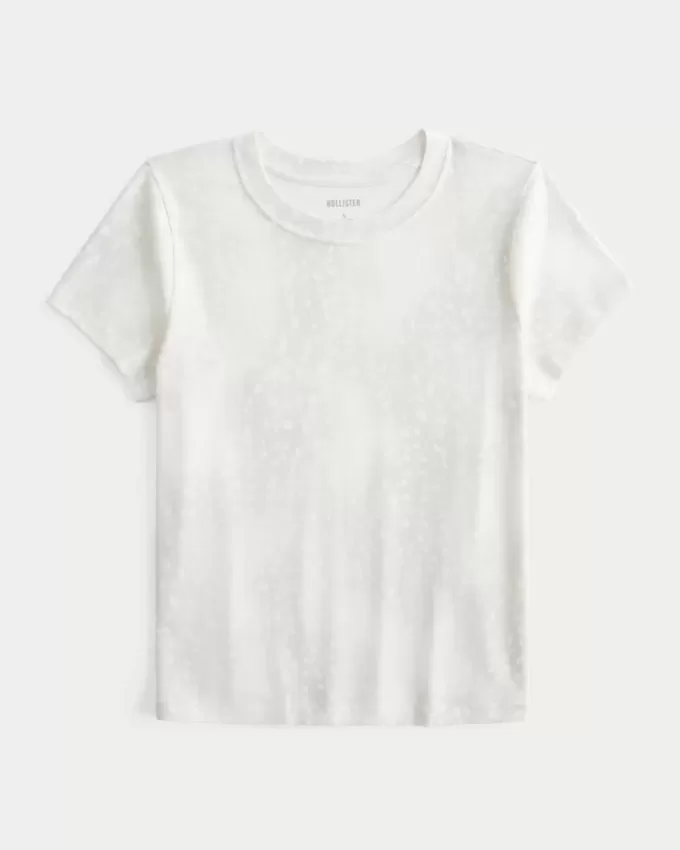 Einfaches kurzärmliges Baby-T-Shirt mit Rundhalsausschnitt und Reh-Print