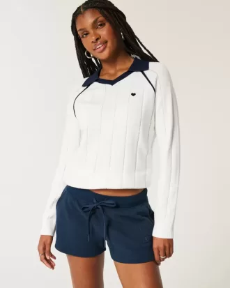 Einfaches Langarm-Pullover-Polo