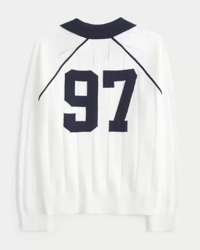 Einfaches Langarm-Pullover-Polo