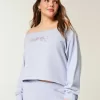 Einfaches, schulterfreies Sweatshirt mit doppelter Grafik Einfaches, schulterfreies Sweatshirt mit doppelter Grafik