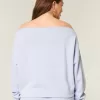 Einfaches, schulterfreies Sweatshirt mit doppelter Grafik Einfaches, schulterfreies Sweatshirt mit doppelter Grafik