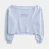 Einfaches, schulterfreies Sweatshirt mit doppelter Grafik Einfaches, schulterfreies Sweatshirt mit doppelter Grafik