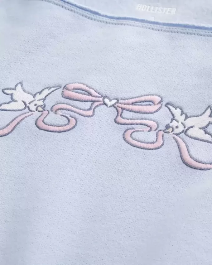 Einfaches, schulterfreies Sweatshirt mit doppelter Grafik Einfaches, schulterfreies Sweatshirt mit doppelter Grafik