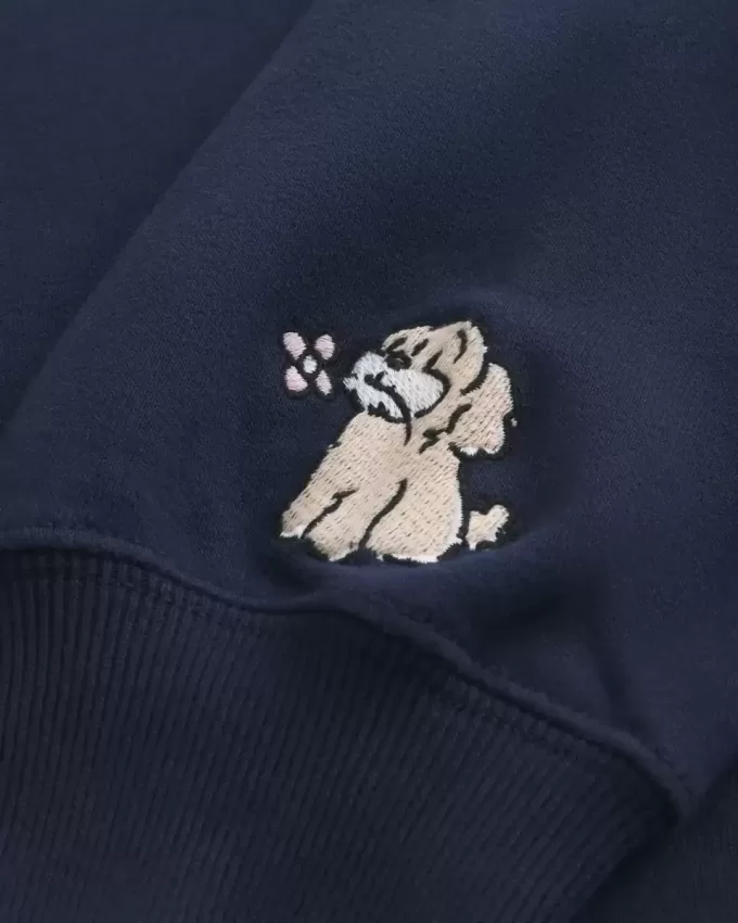 Einfaches, schulterfreies Sweatshirt mit doppelter Grafik Einfaches, schulterfreies Sweatshirt mit doppelter Grafik