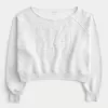 Einfaches, schulterfreies Sweatshirt mit Zahlengrafik