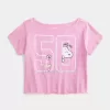 Einfaches schulterfreies T-Shirt mit Snoopy-Grafik Einfaches schulterfreies T-Shirt mit Snoopy-Grafik