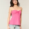 Einfaches trägerloses Babydoll-Oberteil mit Bindeband