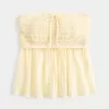 Einfaches trägerloses Babydoll-Top aus Häkelmischung Einfaches trägerloses Babydoll-Top aus Häkelmischung