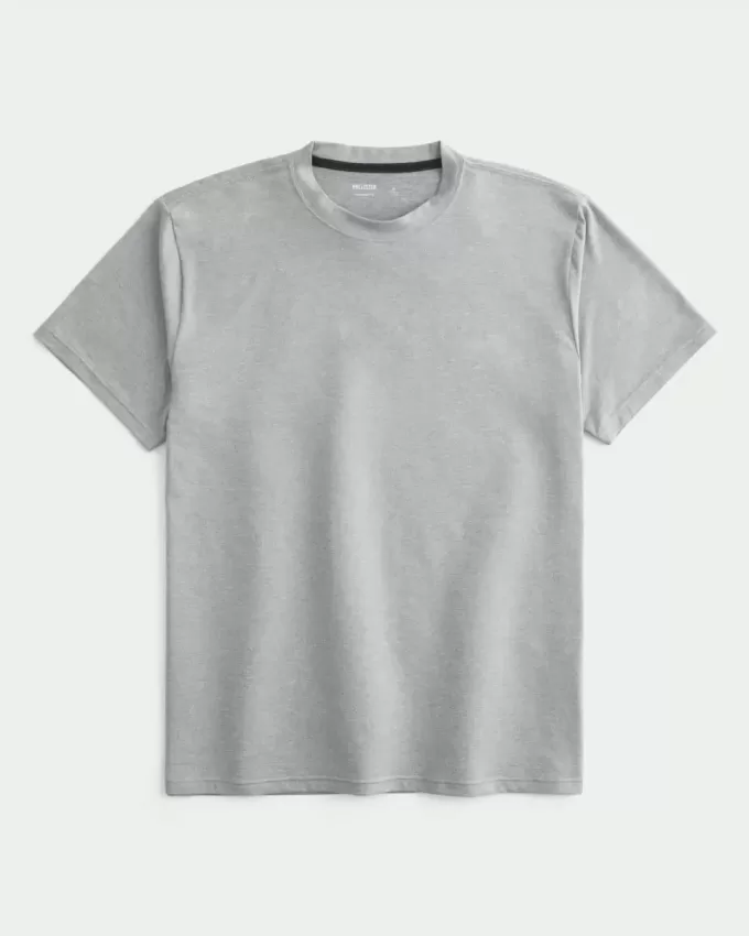 Entspanntes Stretch-T-Shirt mit Rundhalsausschnitt