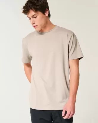 Entspanntes Stretch-T-Shirt mit Rundhalsausschnitt