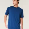 Entspanntes Stretch-T-Shirt mit Rundhalsausschnitt