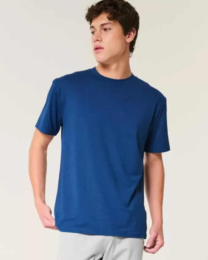 Entspanntes Stretch-T-Shirt mit Rundhalsausschnitt