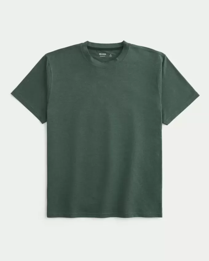 Entspanntes Stretch-T-Shirt mit Rundhalsausschnitt