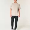 Entspanntes Stretch-T-Shirt mit Rundhalsausschnitt
