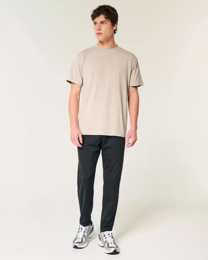 Entspanntes Stretch-T-Shirt mit Rundhalsausschnitt