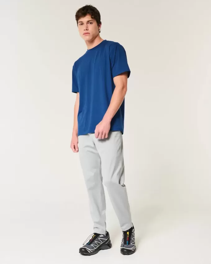 Entspanntes Stretch-T-Shirt mit Rundhalsausschnitt