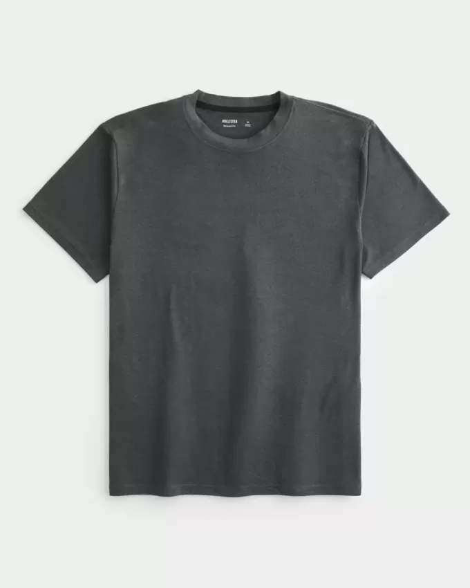 Entspanntes Stretch-T-Shirt mit Rundhalsausschnitt