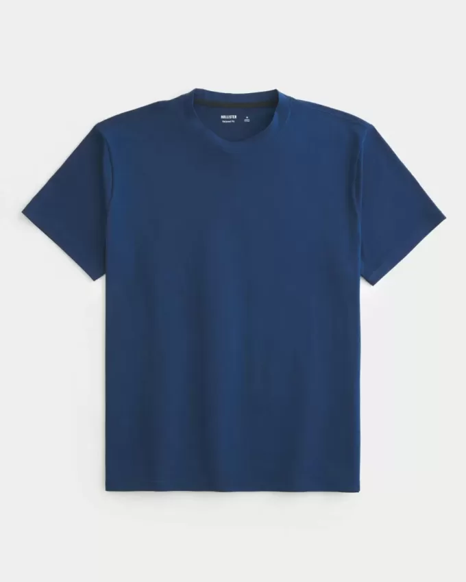 Entspanntes Stretch-T-Shirt mit Rundhalsausschnitt