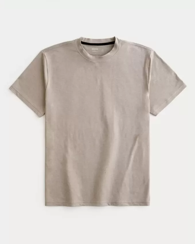 Entspanntes Stretch-T-Shirt mit Rundhalsausschnitt