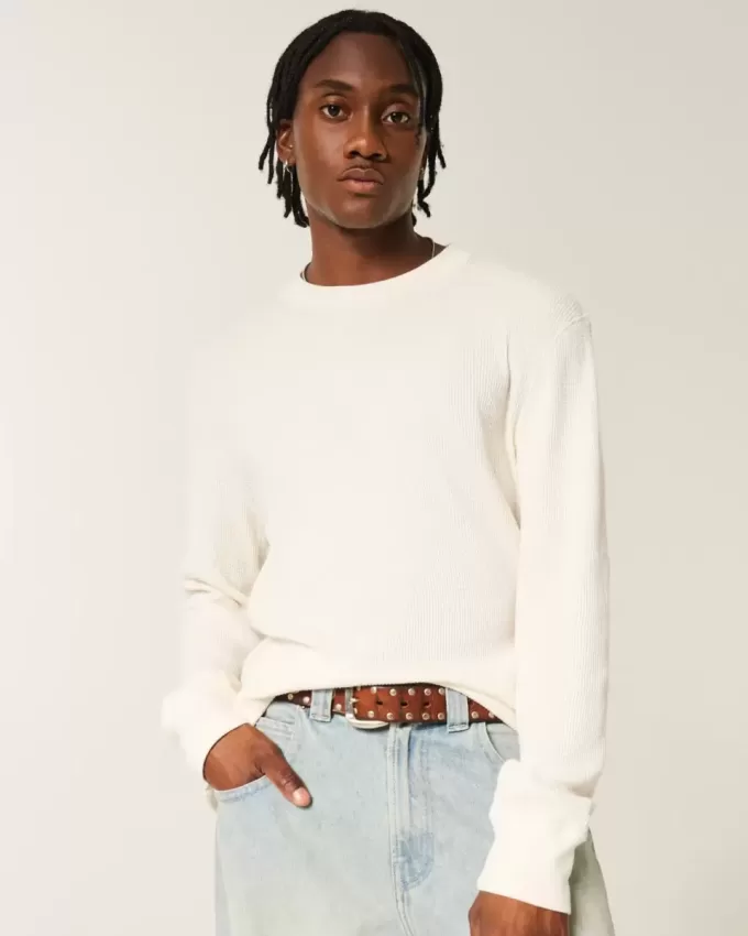Entspanntes Thermo-Langarmshirt mit Rundhalsausschnitt Entspanntes Thermo-Langarmshirt mit Rundhalsausschnitt