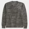 Entspanntes Thermo-Langarmshirt mit Rundhalsausschnitt und Camouflage-Muster