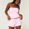 Fleece-Minishorts mit Herzgrafik Fleece-Minishorts mit Herzgrafik
