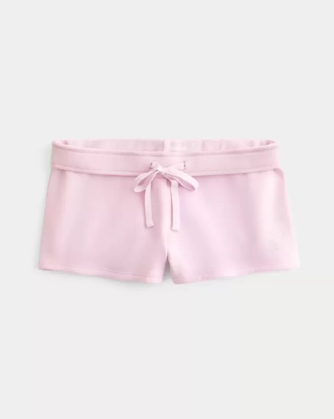 Fleece-Minishorts mit Herzgrafik Fleece-Minishorts mit Herzgrafik