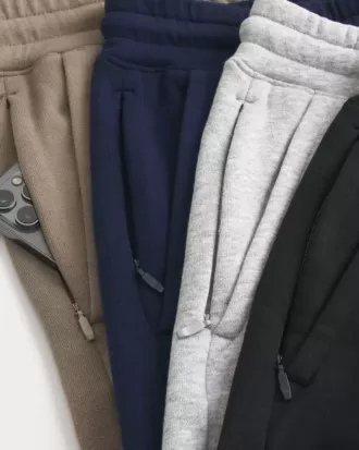 Fleece-Shorts über dem Knie, 4er-Pack