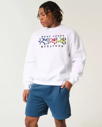 Fleece-Shorts mit Icon-Design über dem Knie