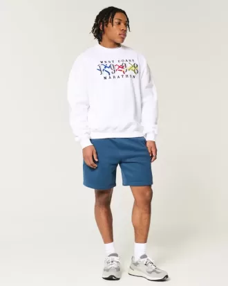Fleece-Shorts mit Icon-Design über dem Knie