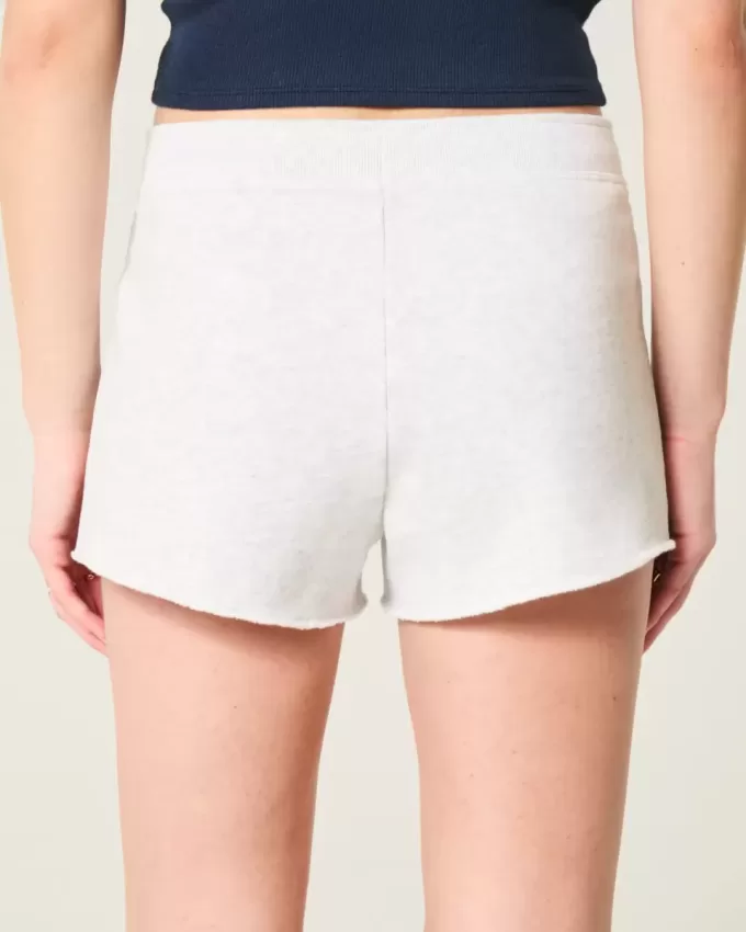 Fleece-Shorts mit Mini-Zahlengrafik