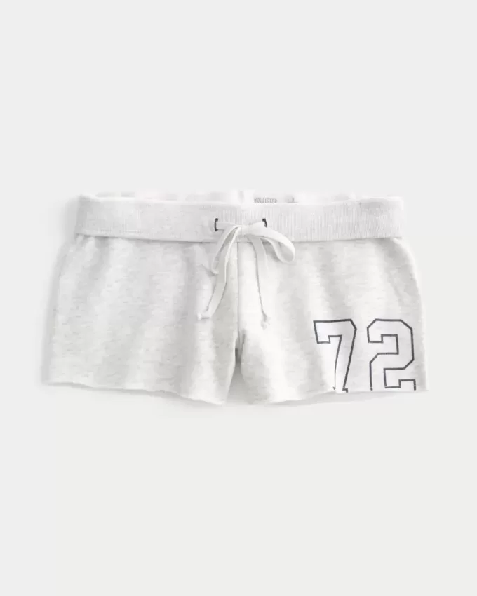Fleece-Shorts mit Mini-Zahlengrafik
