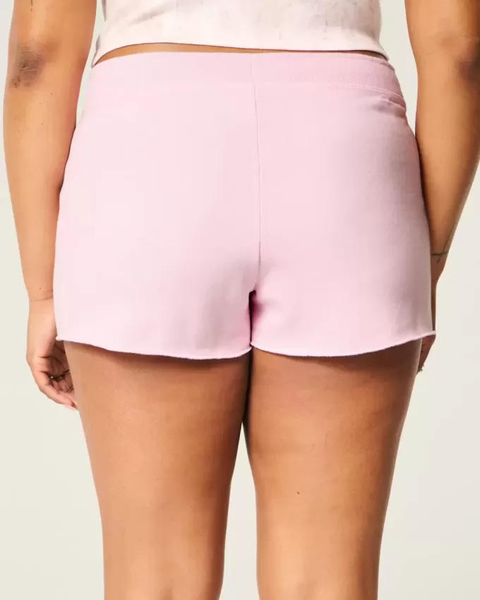 Fleece-Shorts mit Mini-Zahlengrafik
