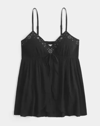 Flyaway-Babydoll-Oberteil in Crinkle-Shine