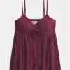 Flyaway-Babydoll-Oberteil in Crinkle-Shine