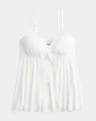 Flyaway-Babydoll-Oberteil in Crinkle-Shine